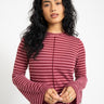 TILTIL Farah Flared Longsleeve Striped Dark Pink - Things I Like Things I Love