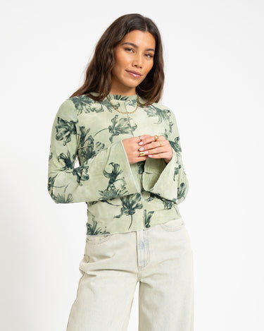 TILTIL Floral Farah Longsleeve Sage Green - Things I Like Things I Love