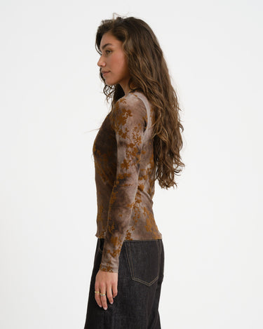 TILTIL Floral Mesh Longsleeve Bruin - Things I Like Things I Love