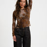 TILTIL Floral Mesh Longsleeve Bruin - Things I Like Things I Love