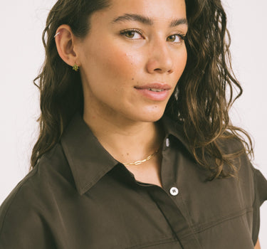TILTIL Flower Olive Hoop Gold - Things I Like Things I Love