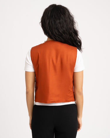 TILTIL Gigi Emboidered Gilet Bright Rust - Things I Like Things I Love