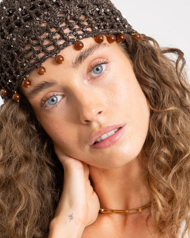 TILTIL Isla Crochet Bead Hat Bruin - Things I Like Things I Love