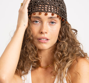 TILTIL Isla Crochet Bead Hat Bruin - Things I Like Things I Love