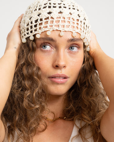 TILTIL Isla Crochet Bead Hat Creme Glitter Wit - Things I Like Things I Love