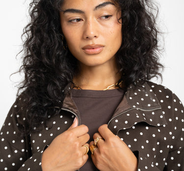 TILTIL Jacket Zoe Polkadot Brown - Things I Like Things I Love