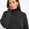 TILTIL Jackie Contrasted Mockneck Pullover Black - Things I Like Things I Love