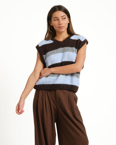 TILTIL Jade Knitted Striped Spencer Multi - Things I Like Things I Love