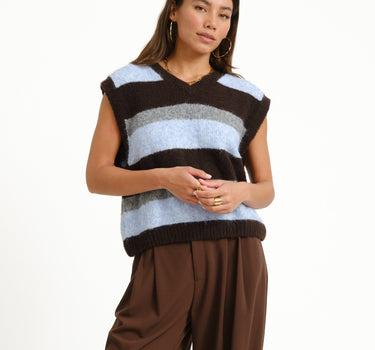 TILTIL Jade Knitted Striped Spencer Multi - Things I Like Things I Love