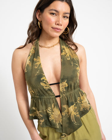 TILTIL Jenna Open Back Top Green - Things I Like Things I Love