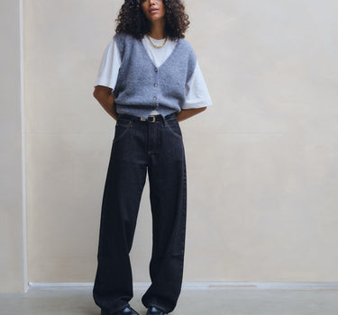 TILTIL Joa Barrel Jeans Rinse Brown Stitch - Things I Like Things I Love
