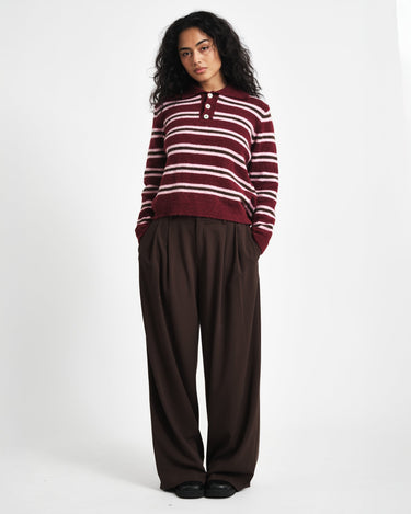 TILTIL Joya Polo Striped Bordeaux One Size - Things I Like Things I Love