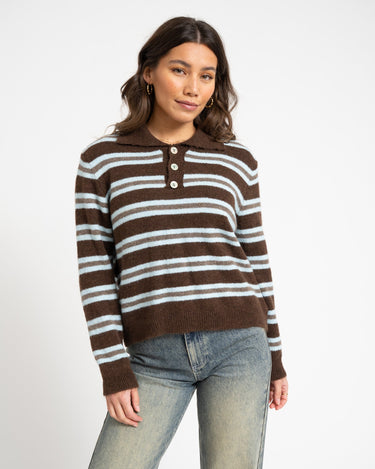 TILTIL Joya Polo Striped Brown One Size - Things I Like Things I Love