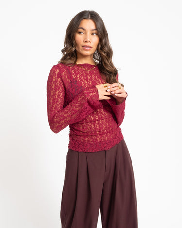 TILTIL Julie Lace Longsleeve Bordeaux - Things I Like Things I Love