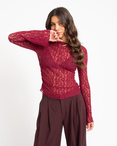 TILTIL Julie Lace Longsleeve Bordeaux - Things I Like Things I Love