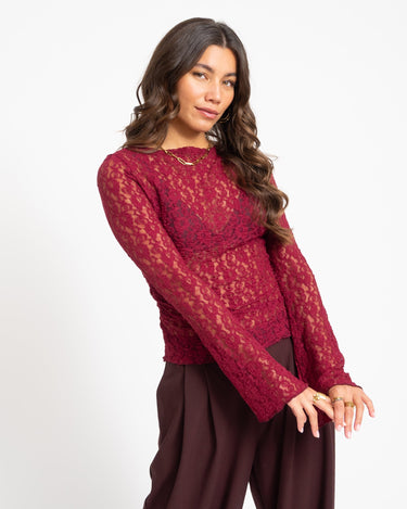 TILTIL Julie Lace Longsleeve Bordeaux - Things I Like Things I Love
