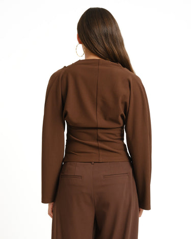 TILTIL Lenni Pleated Longsleeve Brown - Things I Like Things I Love