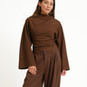 TILTIL Lenni Pleated Longsleeve Brown - Things I Like Things I Love