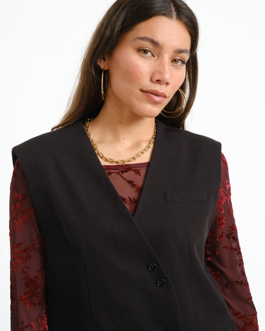 TILTIL Liene Sleeveless Blazer Zwart - Things I Like Things I Love