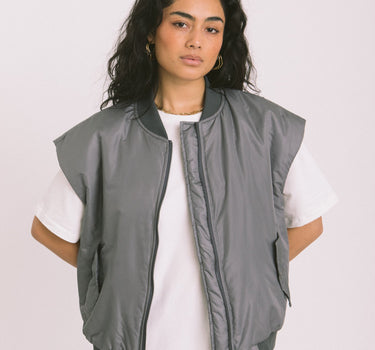 TILTIL Lois Bomber Gilet Grey - Things I Like Things I Love
