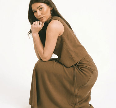 TILTIL Loma Wrap Skirt Brown - Things I Like Things I Love