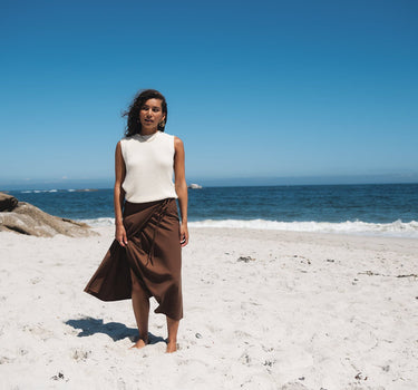 TILTIL Loma Wrap Skirt Brown - Things I Like Things I Love