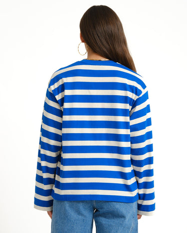 TILTIL Longsleeve Thick Striped Doka Tee Cobalt - Things I Like Things I Love