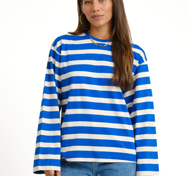 TILTIL Longsleeve Thick Striped Doka Tee Cobalt - Things I Like Things I Love