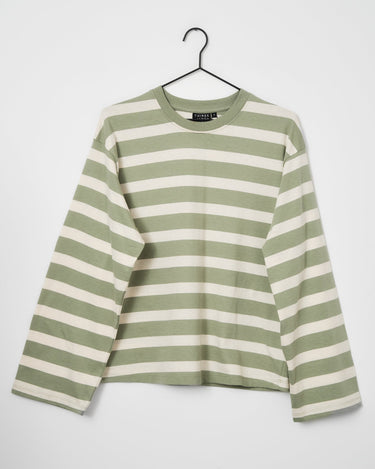 TILTIL Longsleeve Thick Striped Doka Tee Light Green - Things I Like Things I Love