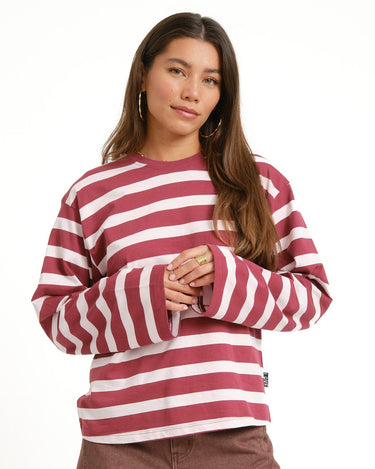 TILTIL Longsleeve Thick Striped Doka Tee Rood Roze - Things I Like Things I Love