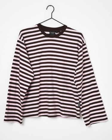 TILTIL Longsleeve Thin Striped Doka Tee Brown Pink - Things I Like Things I Love
