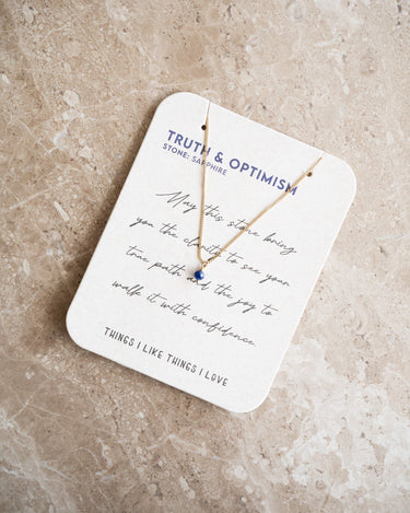 TILTIL Love Stone Necklace Gold Sapphire - Things I Like Things I Love