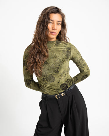 TILTIL Luna Longsleeve Pleated Turtle Neck Green - Things I Like Things I Love