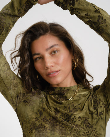 TILTIL Luna Longsleeve Pleated Turtle Neck Green - Things I Like Things I Love