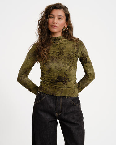 TILTIL Luna Longsleeve Pleated Turtle Neck Green - Things I Like Things I Love