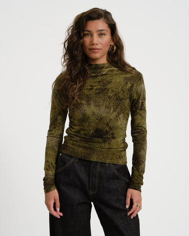 TILTIL Luna Longsleeve Pleated Turtle Neck Green - Things I Like Things I Love