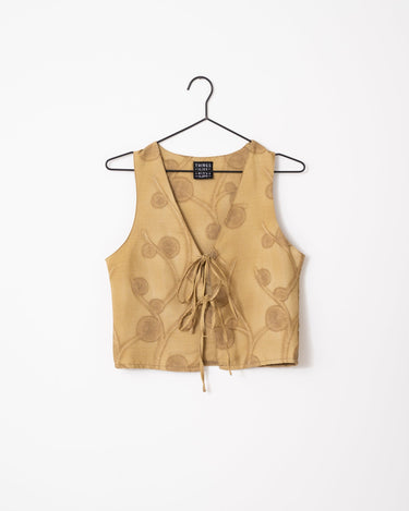 TILTIL Malu Gilet Top Mustard Embroidery Print - NO - Things I Like Things I Love