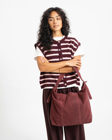 TILTIL Maya Striped Spencer One Size Bordeaux - Things I Like Things I Love
