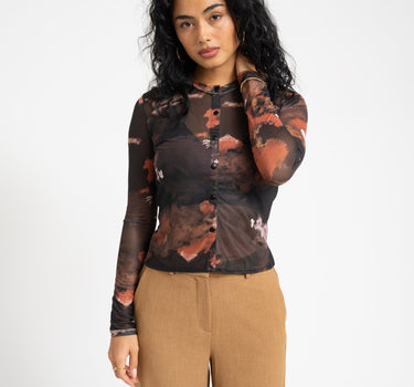 TILTIL Mesh Buttoned Longsleeve Black - Things I Like Things I Love