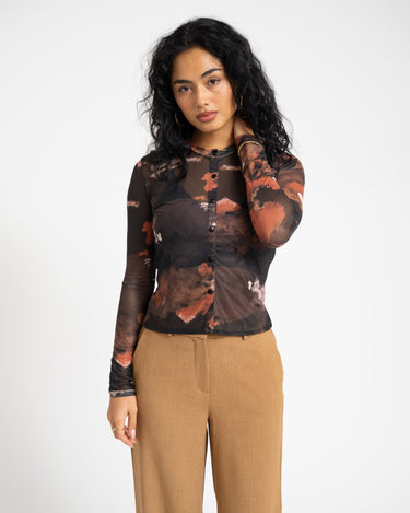 TILTIL Mesh Buttoned Longsleeve Black - Things I Like Things I Love