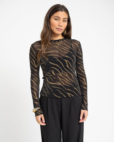 TILTIL Mesh Zebra Longsleeve Black Gold - Things I Like Things I Love