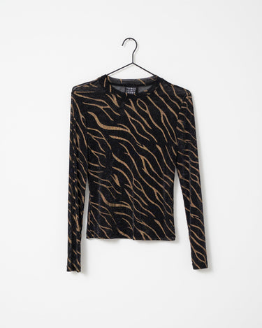 TILTIL Mesh Zebra Longsleeve Black Gold - Things I Like Things I Love