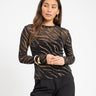TILTIL Mesh Zebra Longsleeve Black Gold - Things I Like Things I Love