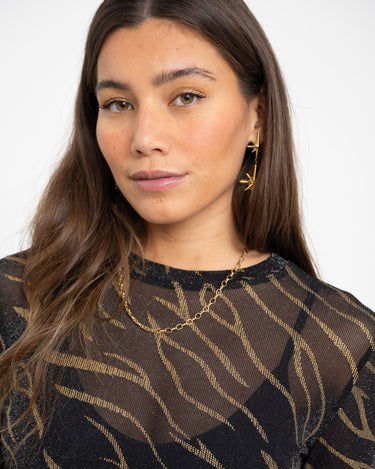 TILTIL Mesh Zebra Longsleeve Black Gold - Things I Like Things I Love