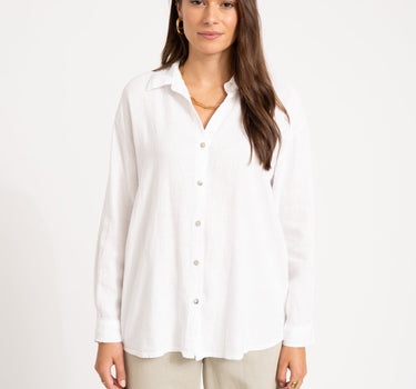 TILTIL Mia Blouse Linen White One Size - Things I Like Things I Love