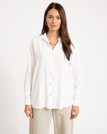 TILTIL Mia Blouse Linen White One Size - Things I Like Things I Love
