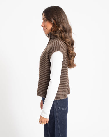 TILTIL Micha Striped Knitted Vest Bruin One Size - Things I Like Things I Love