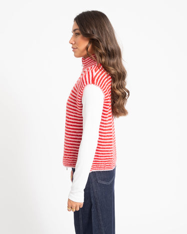 TILTIL Micha Striped Knitted Vest Roze One Size - Things I Like Things I Love