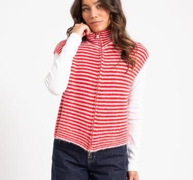 TILTIL Micha Striped Knitted Vest Roze One Size - Things I Like Things I Love