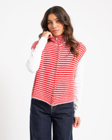 TILTIL Micha Striped Knitted Vest Roze One Size - Things I Like Things I Love